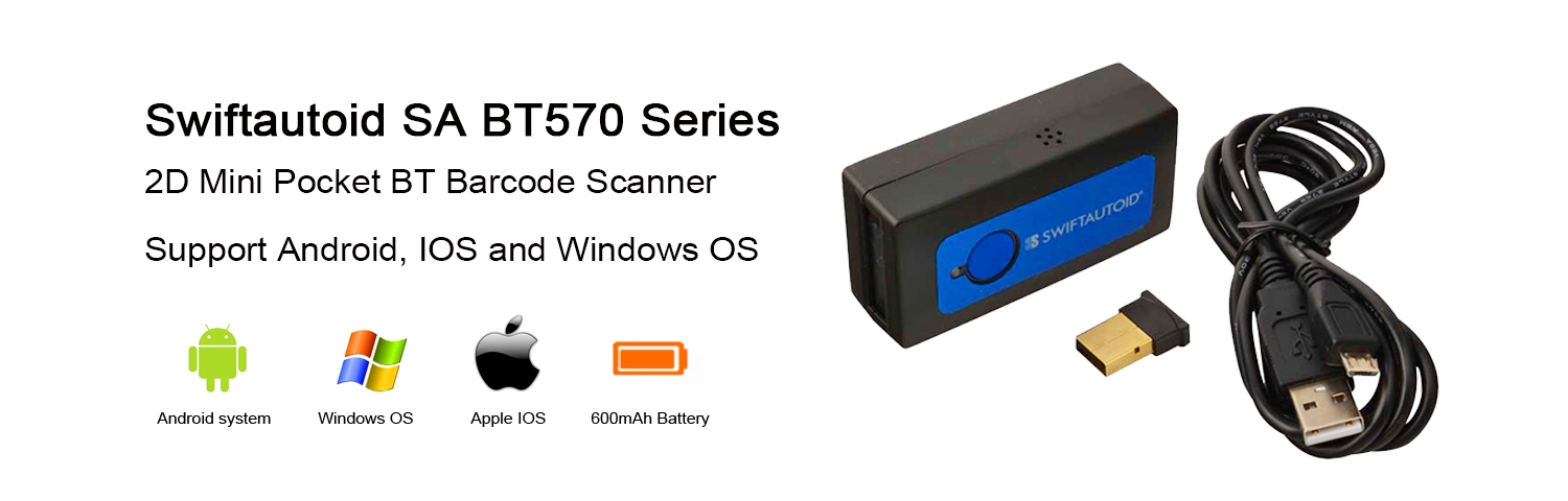 Anti-Fall BT USB Barcode Reader Anti-Schock QR Code Scanner für Supermarkt Einkaufszentrum Schnelles und Genaues Scannen 108 × 48 × 28 mm